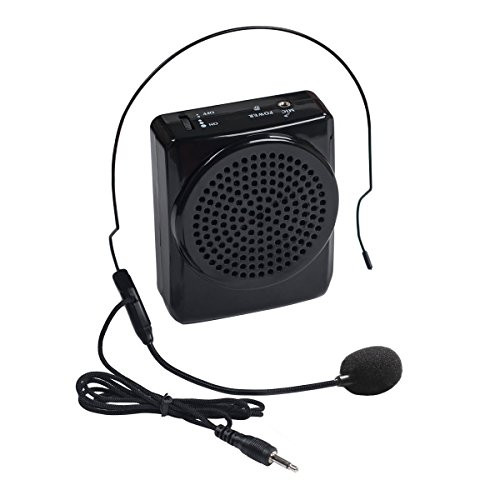 DuaFire Black Voice Amplifier Portable Microphone Headset with Waistband for Classroom Teachers Speakers Yoga Instructors Gym Directors Coaches Presentations Seniors and Tour Guides