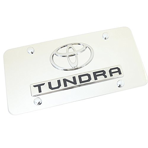 TOYOTA Au Tomotive Gold Inc Logo License Plate Tundra  Chrome on Mirrored