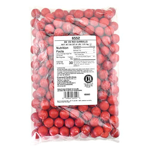 Dubble Bubble Red 1 Inch Gumballs 4 lb Bag Gumball Machine Refills Bulk Packaging 4 Pounds