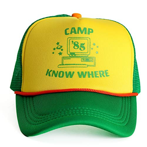 Stranger Things Dustin Hat Adult Kids Camp Know Where Baseball Cap Adjustable Green and Yellow