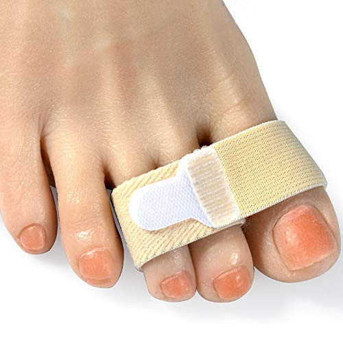 DYKOOK Broken Adjustable Toe Wraps 8 Pcs Pack Fabric Toe Splint Toe Cushioned Bandages Finger Toe Protectors Straightener Hammer Toe Separators