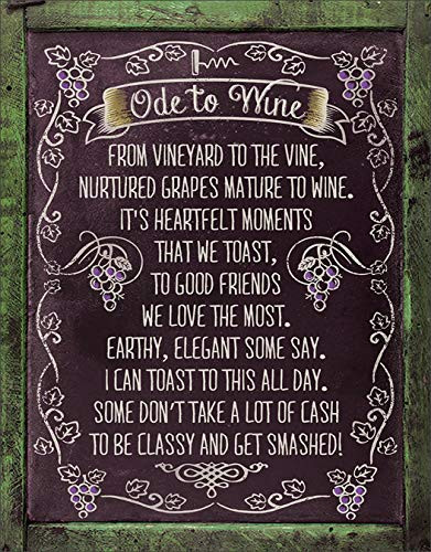 Desperate Enterprises Ode to Wine Tin Sign 125  W x 16  H