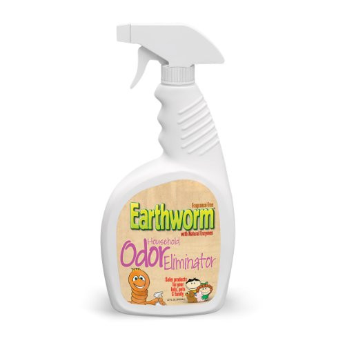 Earthworm Household Odor Eliminator   Natural Enzymes Safer for Family Environmentally Responsible Fragrance Free Spray   22 oz