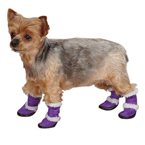 East Side Collection Polyester Sherpa Dog Boot Medium Ultra Violet