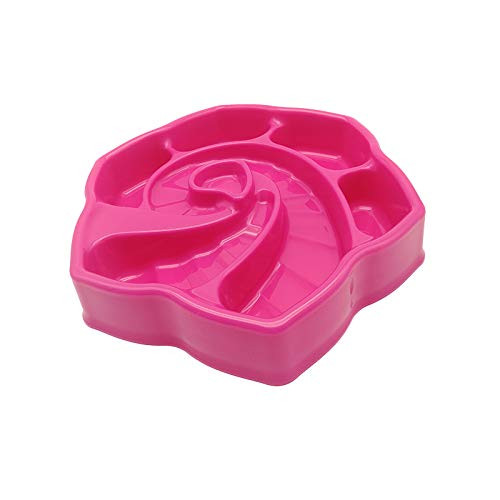 Slow Feeder Dog Bowl Interactive Fun Feeding Pet Bowl Stop Bloat IQ Treat Cat Slow Feed Dog Food Bowl   Red