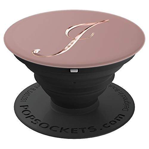 Rose Gold Monogram Initial Capital Letter J PopSockets Grip and Stand for Phones and Tablets