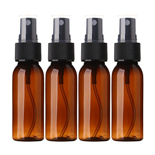 Sinide Empty Spray Bottles 30ML   4 Pack 1oz Amber Plastic PET Refillable Atomizer Travel Container with Fine Mist Sprayer for Perfume Cosmetic Skincare AromatherapyTravel Size Amber