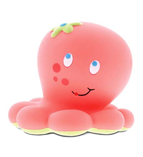 DolliBu Octopus Bath Buddy Squirter   Floating Pink Octopus Rubber Bath Toy Fun Water Squirting Bathtime Play for Toddlers Cute Sea Life Animal Toy for The Bathtub Beach   Pool for Girls   Boys