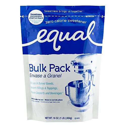 EQUAL 0 Calorie Sweetener Granulated Sweetener Sugar Substitute Zero Calorie Sugar Alternative Sugar Alternative 1 Pound Bulk Bag  Pack of 6