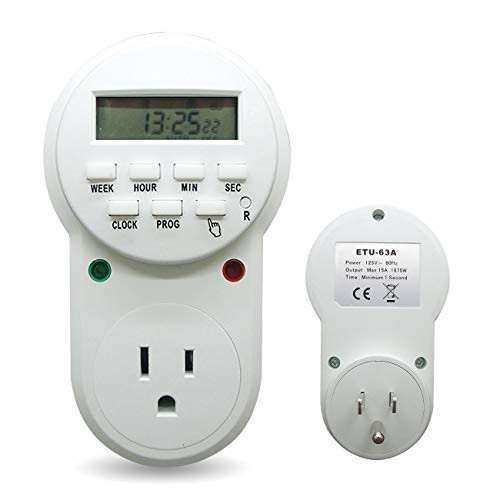 Golspark 24-Hour 7-Day Heavy Duty Digital Programmable Timer with 1 Grounded Plug-in Outlet, 3 Prong, Single Control