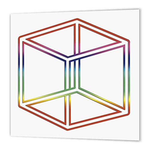 3dRose ht 24271 2 Escher S Impossible Cube Glowing on White Background Iron on Heat Transfer Paper for White Material 6 by 6 Inch