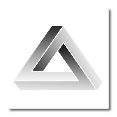 3dRose ht 24272 1 Escher s Impossible Triangle on White Background Iron on Heat Transfer for White Material 8 by 8 Inch