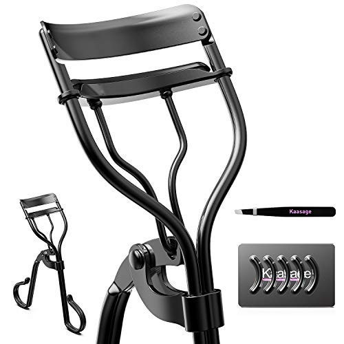 Kaasage Eyelash Curler With 5 Silicone Replacement PadsDesigned to Fit All Eye ShapeNo Hurt Face and Eyelids Naturally Curling Eyelashes in 5 SecondsKeep All Day
