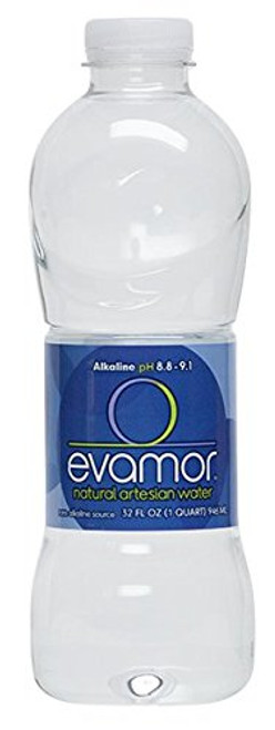 Evamor Natural Alkaline Artesian Water 32 Fl Oz  Pack of 6   Alkaline Natural Artesian Water Plastic Water Bottles Recyclable