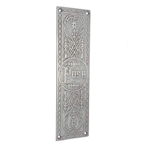 Adonai Hardware Push Decorative Brass Push Plate  Satin Nickel