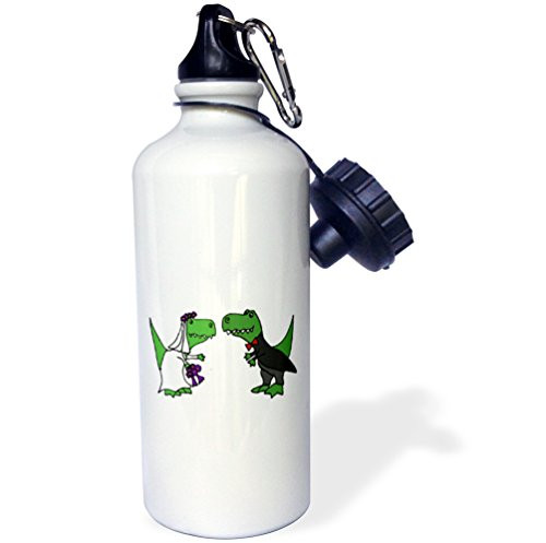 3dRose wb_200160_1 Funny Green Tre Dinosaurs Bride And Groom Wedding Art Sports Water Bottle, 21Oz, Multicolored 3dRose wb_200160_1 Funny Green Tre Dinosaurs Bride And Groom Wedding Art Sports Water Bottle, 21Oz, Multicolored