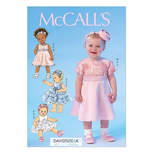 McCall Pattern Company M7037 Infants' Dresses, Panties and Headbands Sewing Template, YA5