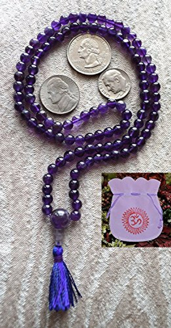 AMETHYST JAPA MALA 6 MM BEADS TOP GRADE PRAYER NECKLACE BLESSED ENERGIZED 108 1 HINDU TIBETAN BUDDHIST PRAYER KARMA BEADS SUBHA ROSARY MALA FOR NIRVANA BHAKTI FOR REMOVING INNER DOSHAS FOR CHANTING AUM OM FOR AWAKENING CHAKRAS KUNDALINI THR AMETHYST JAPA MALA 6 MM BEADS TOP GRADE PRAYER NECKLACE BLESSED ENERGIZED 108 1 HINDU TIBETAN BUDDHIST PRAYER KARMA BEADS SUBHA ROSARY MALA FOR NIRVANA BHAKTI FOR REMOVING INNER DOSHAS FOR CHANTING AUM OM FOR AWAKENING CHAKRAS KUNDALINI THR