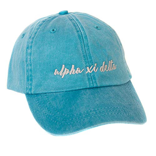 Alpha Xi Delta N Sorority Baseball Hat Cap Cursive Name Font Alpha zee Bright Blue N Alpha Xi Delta N Sorority Baseball Hat Cap Cursive Name Font Alpha zee Bright Blue N