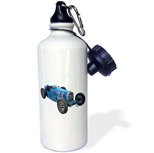 3dRose Classic Light Blue Race Car-Sports Water Bottle, 21oz (wb_218904_1), 21 oz Multicolor