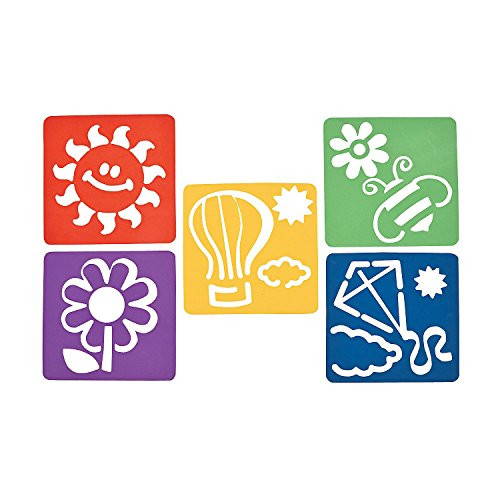 Fun Express Sidewalk Chalk Shape Stencils, 12 x 12"