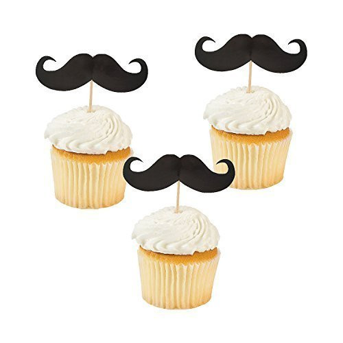 Party Supplies - Mustache Food and Cupcake Party Picks (2-Pack of 25)
