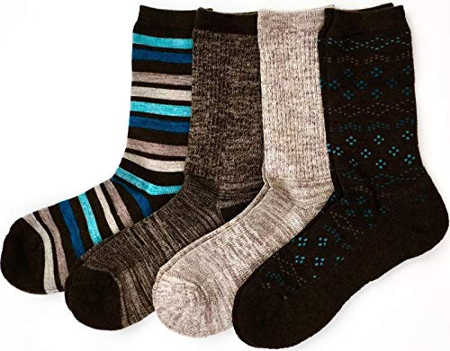 Kirkland Signature Ladies  Trail Socks Merino Wool  Brown Teal  4 Pairs Fits Shoe Size  4 105