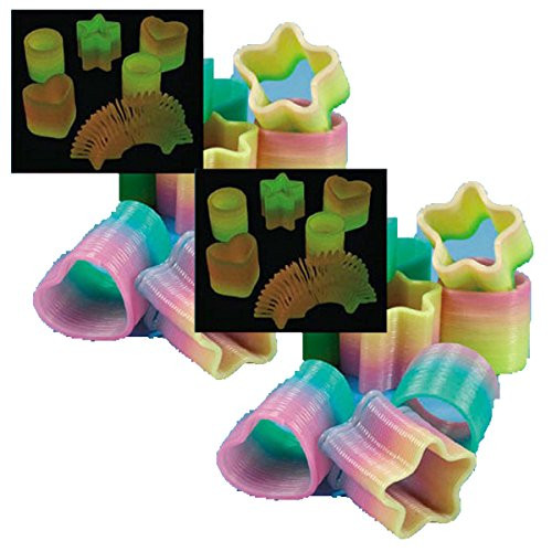 Fun Express Glow-In-The-Dark Mini Rainbow Magic Springs - 24 Pieces
