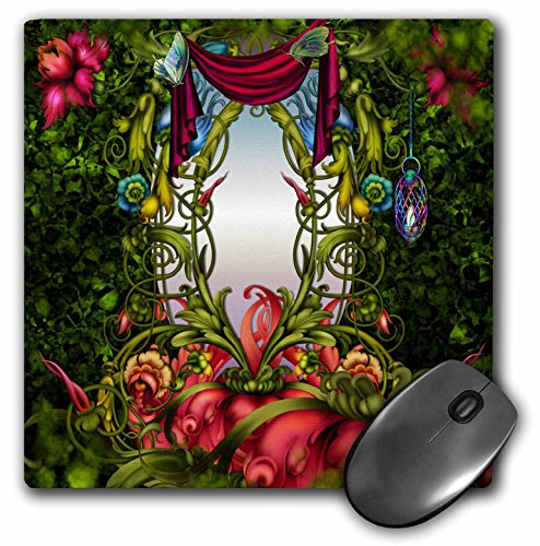 3dRose LLC 8 x 8 x 025 Inches Mouse Pad Fairy Mirror Gardens Flowers Fairy Land Beautiful Fantasy Backgrounds  mp 52204 1