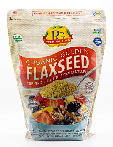 Premium Gold Organic Ground Flax Seed   High Fiber Food   Omega 3   4 pounds