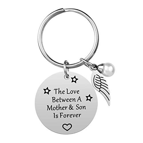 Mom Gifts Idea from Son   The Love Between A Mother   Son is Forever Keychain Stainless Steel Best Mother s Day Gift Mother Son Inspirational Jewelry for Birthday