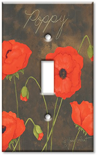 Single Gang Toggle Wall Plate - Poppy