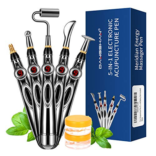 5 in 1 Acupuncture Pen Electronic Acupuncture Pen Pain Relief Therapy Meridian Energy Pulse Massage Pen Powerful Meridian Energy Pen Relief Pain Tools