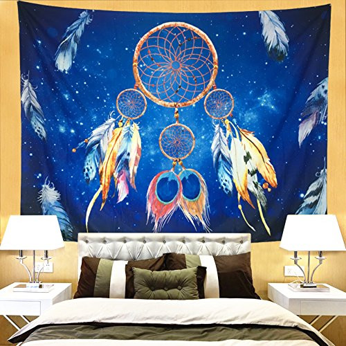 DIPPERION Dreamcatcher Tapestry Wall Hanging Dream Catcher Hippie Tapestry Colorful Psychedelic Bohemian Tapestries Wall Tapestry for Bedroom