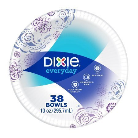 Dixie Everyday Household Essentials Paper Bowls, 10 oz, 38 count