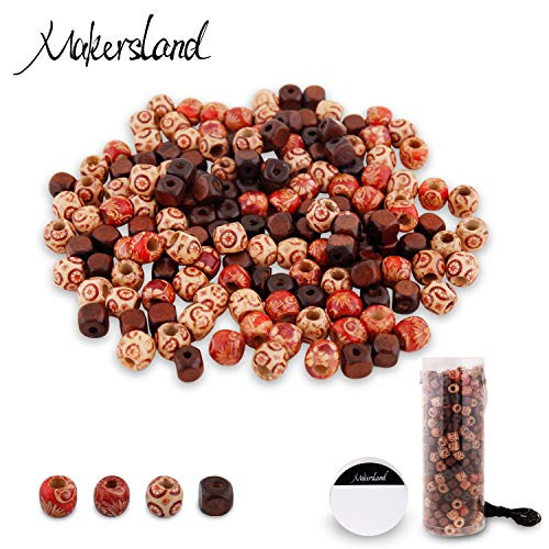 Wood Beads Natural Round Loose Spacer Wooden Painted Beads for Jewelry Making and Art Craft Project Macrame Rosary Bracelet DIY 2 Sizes  12mm 10mm