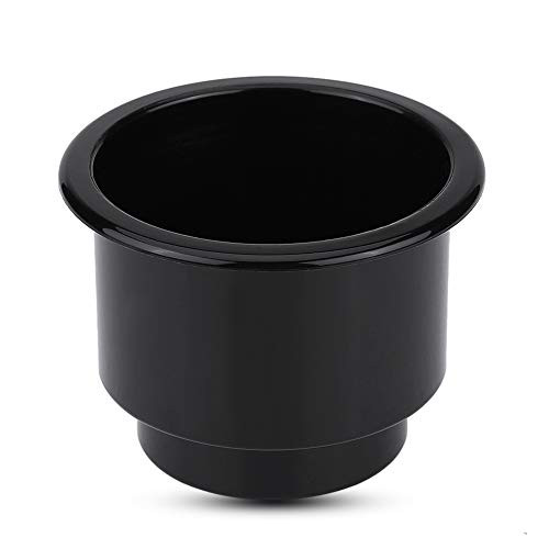 Cup Drink Holder Universal Plastic Drink Cup Bottle Can Cup Holder Insert Marine with Insert Drain Hole for Marine RV Boat Yacht Car black