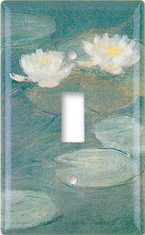 Single Gang Toggle Wall Plate - Monet: Water Lilies (Close-Up)