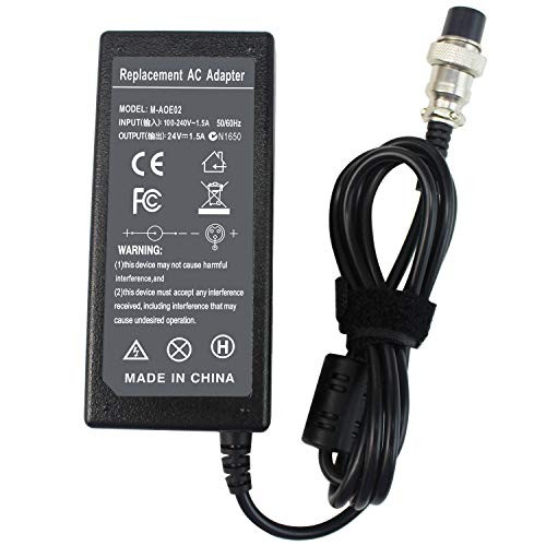 Domallk 24V 1.5A 36W Female 3-Pin Electric Scooter Battery Adapter Charger for Razor E100 E175 E200 E225 E300 E325 E125 E150 E500