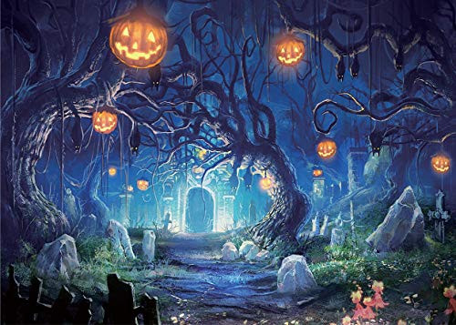 SJOLOON Halloween Backdrops for Photography Halloween Photo Backdrop Halloween Party Decorations Vinyl Background Photography Studio Props 9536 7x5FT
