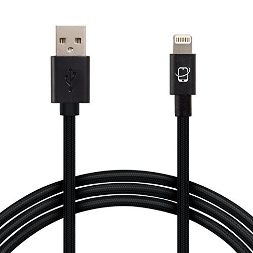 CreatePros MFi Certified Lightning to USB Cable compatible with iPhone, iPad and iPod - Black Braided Nylon (2 Meter / 6.5 Feet) CreatePros MFi Certified Lightning to USB Cable compatible with iPhone, iPad and iPod - Black Braided Nylon (2 Meter / 6.5 Feet)
