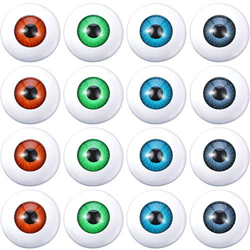 BBTO 16 Pieces Eyeballs Plastic Halloween Eyes Scary Eyes Hollow Plastic Eyeball Halloween Horror Props for Halloween Party Decorations