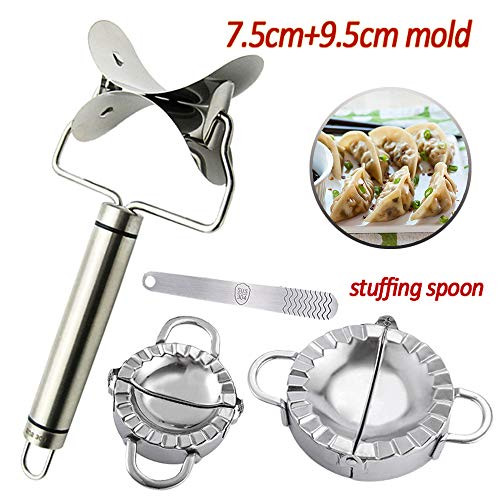 4 Pieces Dumplings Maker Stainless Steel 2 Dumpling Molds 1 Dumpling Skin Cutter and 1 Stuffing Spoon Chinese Dumpling Cutter Pie Ravioli Empanada Press Mold Set Dumpling Wrapper Cutter Mold Set 4 Pieces Dumplings Maker Stainless Steel 2 Dumpling Molds 1 Dumpling Skin Cutter and 1 Stuffing Spoon Chinese Dumpling Cutter Pie Ravioli Empanada Press Mold Set Dumpling Wrapper Cutter Mold Set