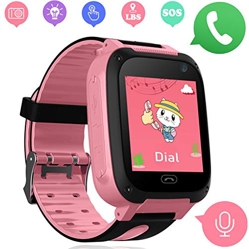 Girls Boys Watch Phone   Kids Smartwatch with LBS GPS Tracker Compatible iOS Android with SOS Call Flashlight Camera Two Way Call Touch Screen Games Watch for Children 3 12 Christmas Birthday Gift