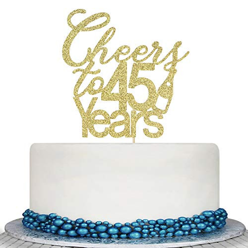 Glitter Cheers to 45 Years Cake Topper 45th Birthday Wedding Anniversary Cake Topper Happy 45th Birthday or Vow Renewal Party Decoration Supply Ideas Glitter Cheers to 45 Years Cake Topper 45th Birthday Wedding Anniversary Cake Topper Happy 45th Birthday or Vow Renewal Party Decoration Supply Ideas