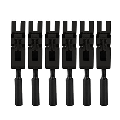 Dilwe 6Pcs Guitar Tremolo Saddles Roller Bridge Tremolo Saddles with Wrench for Electric Guitar Black