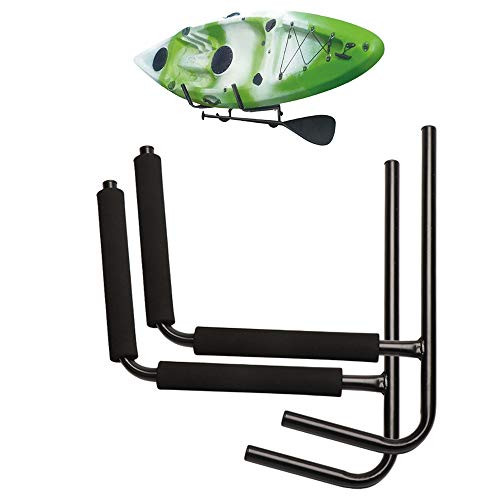 HAI  Universal Heavy Duty Kayak Rack Wall Mounts Surfboard Storage Hanger Hooks Wall Folding Rack for Storage Canoe Kayak Surfboard Snow Board Wake Board Boat SUP Paddle Board and Ski Board
