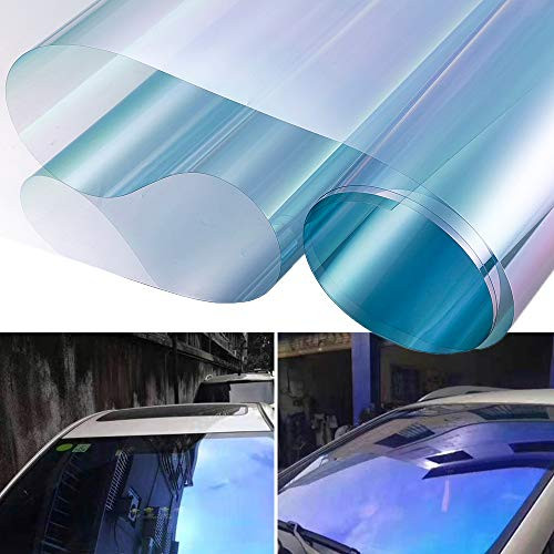 ATMOMO Dark Blue Chameleon Windshield Tint Car Window Foils Solar Protection Film Windshield Sun Shade Tint Film 1968   x 118