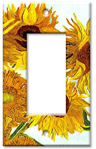 Single Gang Rocker Wall Plate - Van Gogh: Sunflowers