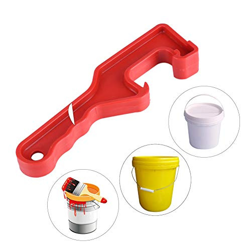 Acogedor 2pcs Bucket Opener Plastic Bucket Opener?Pail Paint Can Lid Opener? Opening Tool ?for Opening Lid of The Oil Drum Paint Bucket Ink Bucket Chemical Bucket etc Red